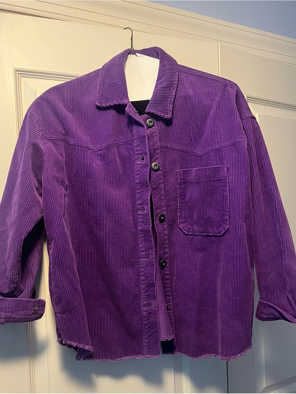 Zara Purple Corduroy Button-Up Jacket